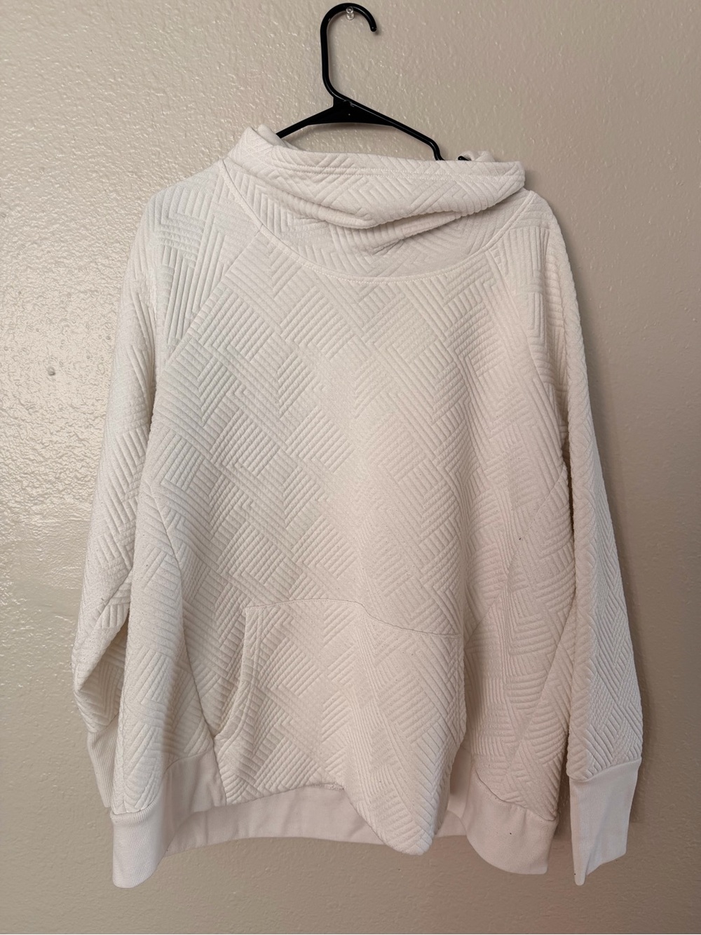 RBX Cream Textured Cowl Neck Pullover Sweater